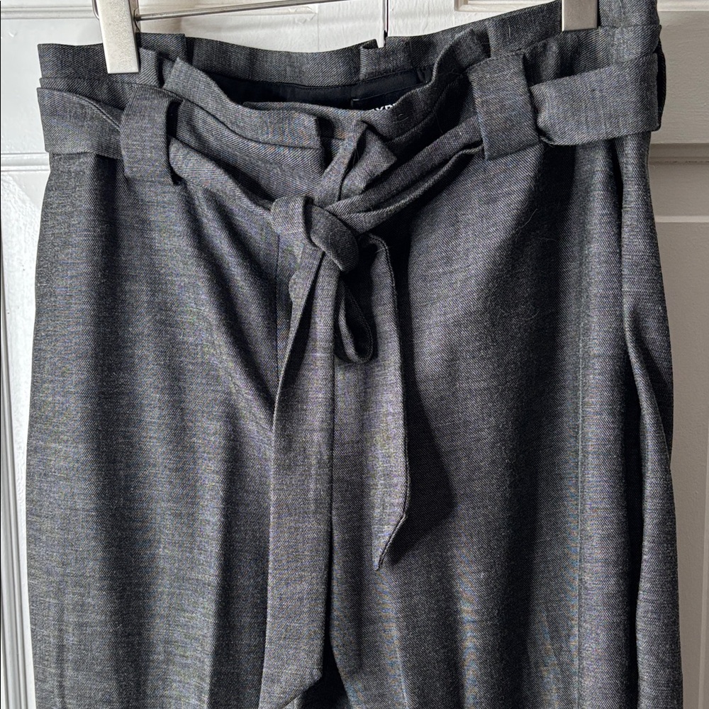 Express Women's Paperbag Waist Trousers - Charcoal sz 12R - Picture 3 of 8